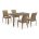 Комплект плетеной мебели T256B/Y380B-W65 Light Brown (4+1) 