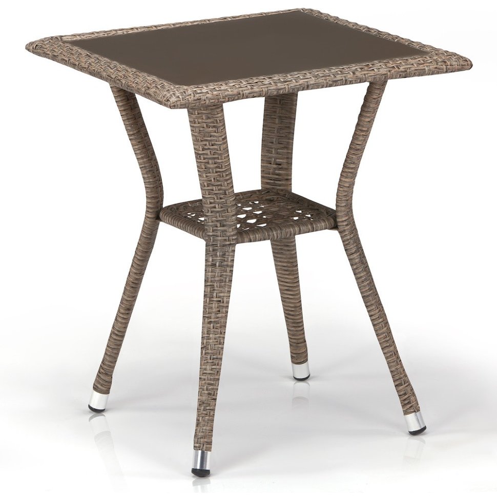 Плетеный стол T25-W56-50x50 Light brown Плетеный стол T25-W56-50x50 Light brown