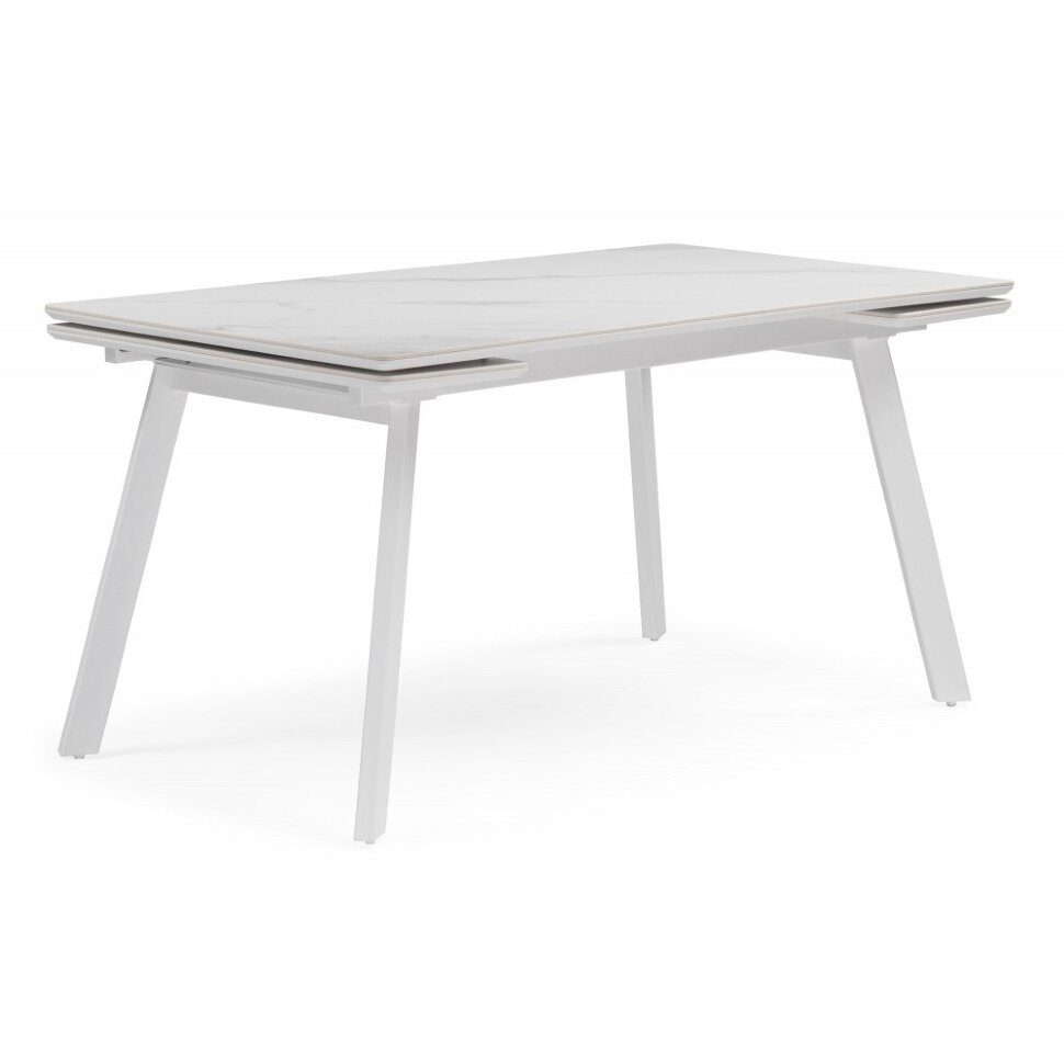 Керамический стол Норман 140 (200) х 80 белый мрамор alpin white / snow white / белый Керамический стол Норман 140 (200) х 80 белый мрамор alpin white / snow white / белый