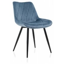 Стул на металлокаркасе Fox black / grye-blue