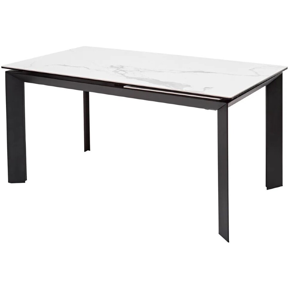 Стол CREMONA 140 HIGH GLOSS STATUARIO Белый мрамор глянцевый, керамика/ черный каркас, ®DISAUR Стол CREMONA 140 HIGH GLOSS STATUARIO Белый мрамор глянцевый, керамика/ черный каркас, ®DISAUR