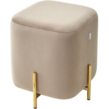 Пуф для гостиной ARES BLUVEL-40 BEIGE / GOLD М-City 