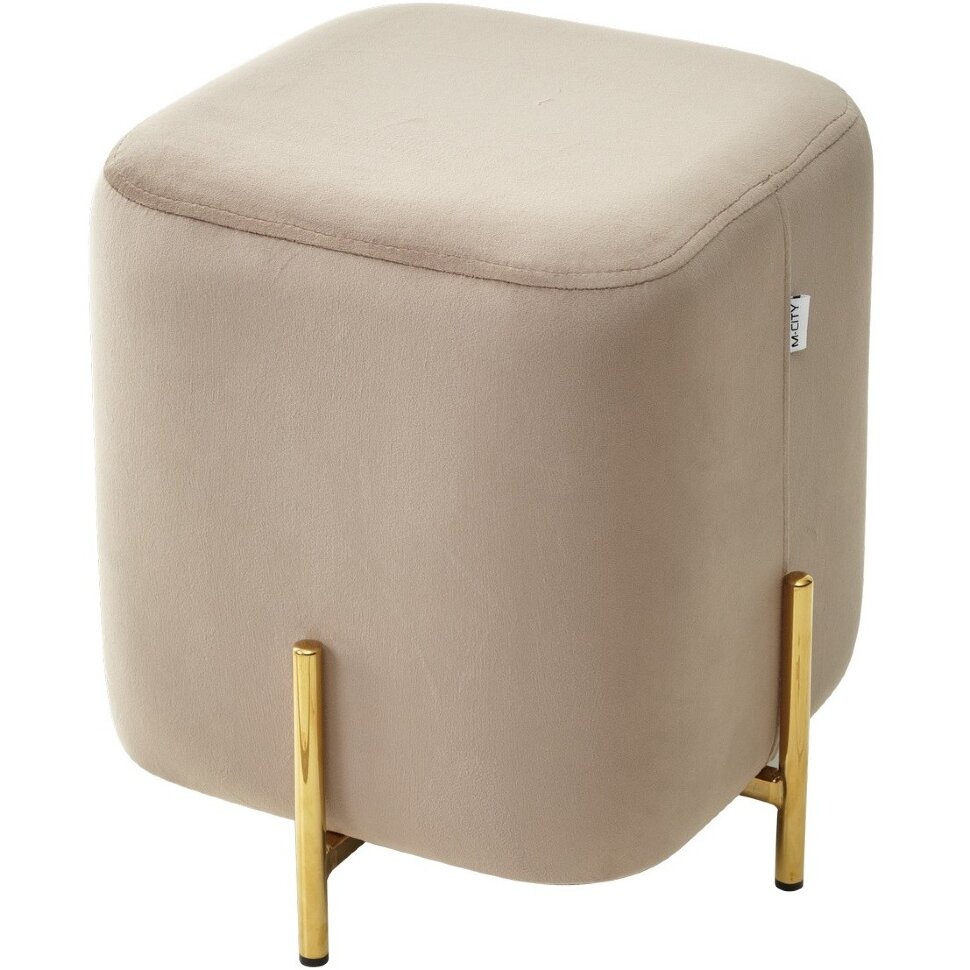 Пуф для гостиной ARES BLUVEL-40 BEIGE / GOLD М-City 