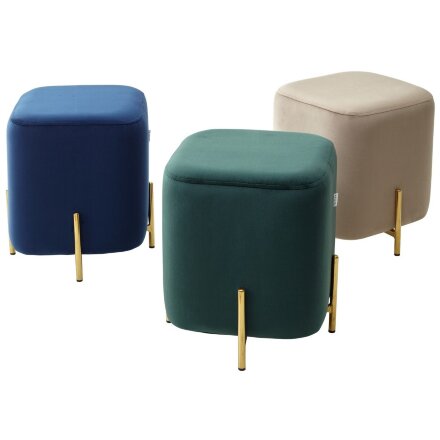 Пуф для гостиной ARES BLUVEL-40 BEIGE / GOLD М-City 